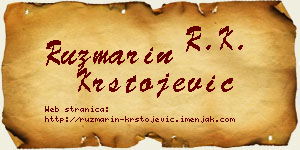 Ruzmarin Krstojević vizit kartica